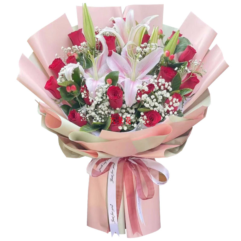 20朵红玫瑰百合，行动证明我的爱