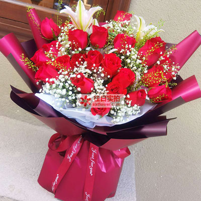 鹤壁30朵红玫瑰百合，做你余生故事里的人