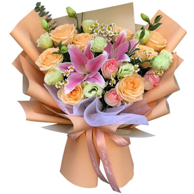 鹤壁11朵玫瑰桔梗百合，陪你每个季节